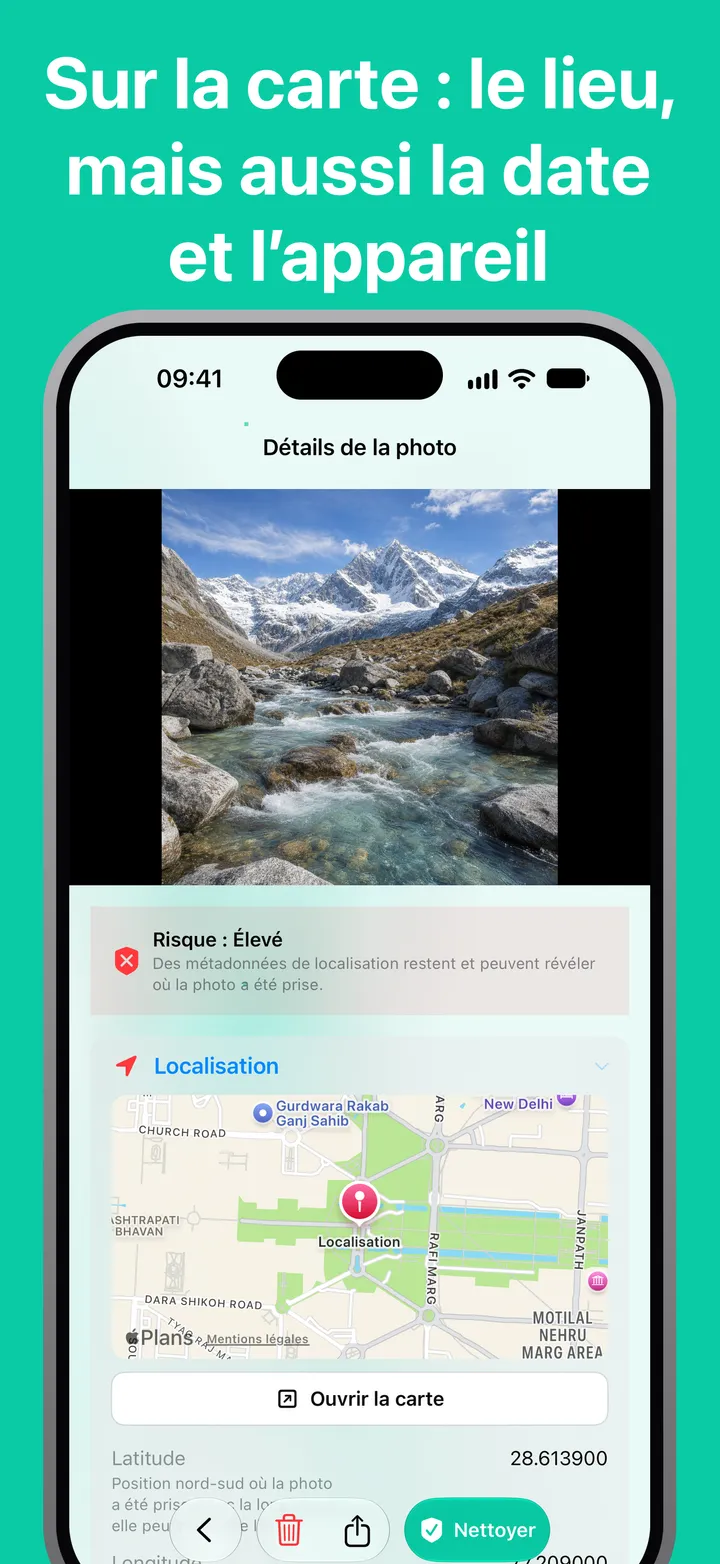 Sur la carte : le lieu, mais aussi la date et l’appareil